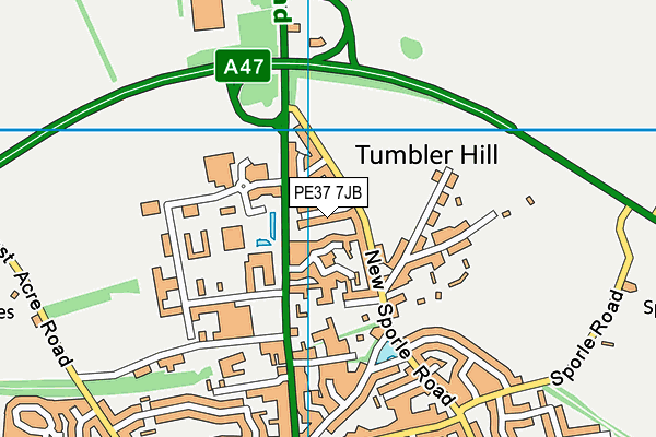 PE37 7JB map - OS VectorMap District (Ordnance Survey) PE37 7JB map - OS VectorMap District (Ordnance Survey)