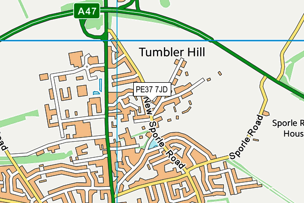 PE37 7JD map - OS VectorMap District (Ordnance Survey) PE37 7JD map - OS VectorMap District (Ordnance Survey)