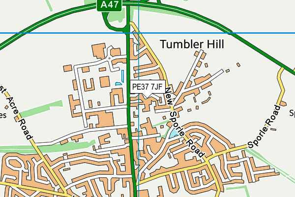 PE37 7JF map - OS VectorMap District (Ordnance Survey) PE37 7JF map - OS VectorMap District (Ordnance Survey)