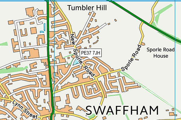 PE37 7JH map - OS VectorMap District (Ordnance Survey) PE37 7JH map - OS VectorMap District (Ordnance Survey)