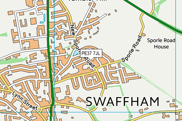 PE37 7JL map - OS VectorMap District (Ordnance Survey)