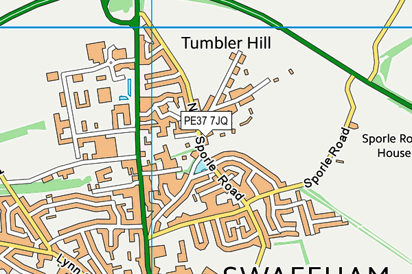 PE37 7JQ map - OS VectorMap District (Ordnance Survey) PE37 7JQ map - OS VectorMap District (Ordnance Survey)