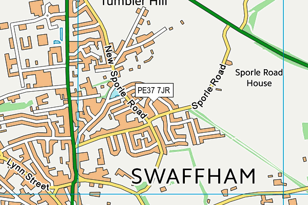 PE37 7JR map - OS VectorMap District (Ordnance Survey) PE37 7JR map - OS VectorMap District (Ordnance Survey)