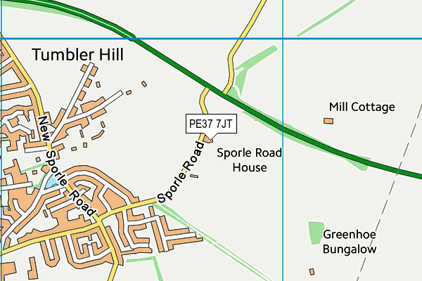 PE37 7JT map - OS VectorMap District (Ordnance Survey) PE37 7JT map - OS VectorMap District (Ordnance Survey)
