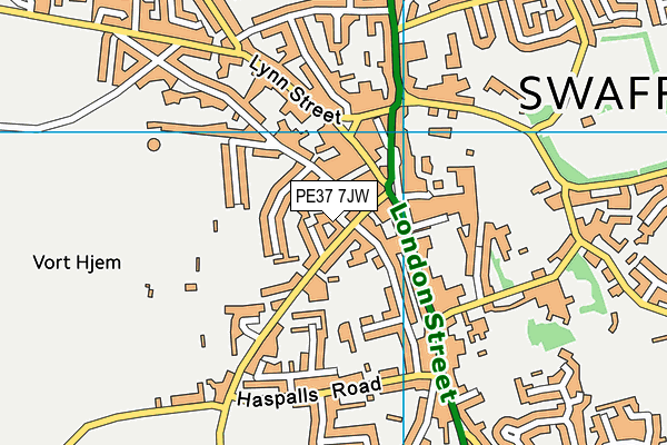 PE37 7JW map - OS VectorMap District (Ordnance Survey) PE37 7JW map - OS VectorMap District (Ordnance Survey)
