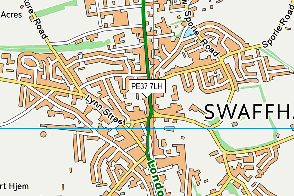 PE37 7LH map - OS VectorMap District (Ordnance Survey)