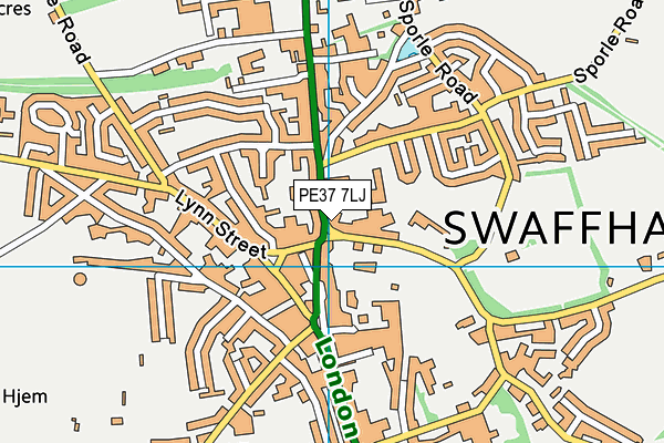 PE37 7LJ map - OS VectorMap District (Ordnance Survey) PE37 7LJ map - OS VectorMap District (Ordnance Survey)