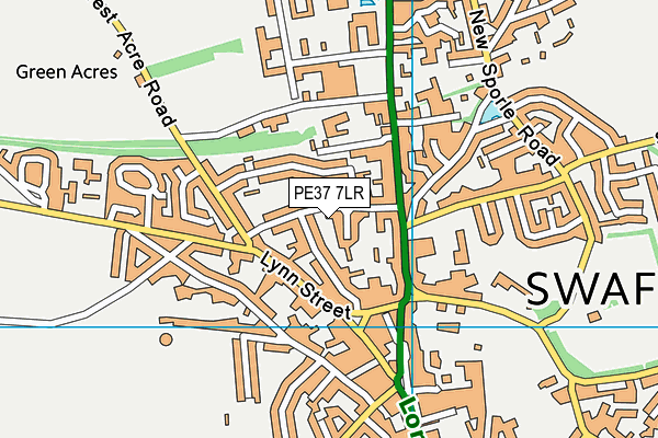 PE37 7LR map - OS VectorMap District (Ordnance Survey) PE37 7LR map - OS VectorMap District (Ordnance Survey)