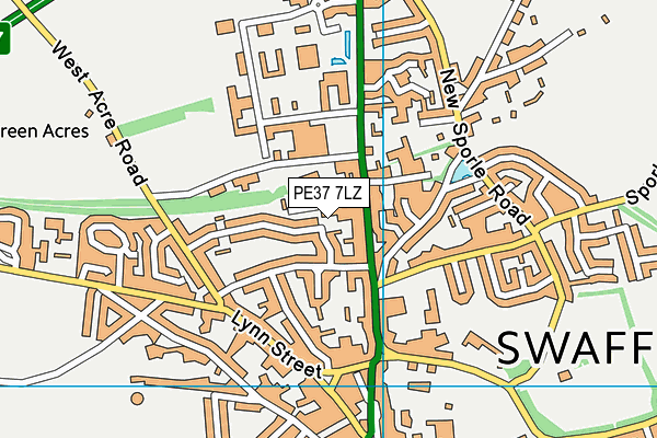 PE37 7LZ map - OS VectorMap District (Ordnance Survey)