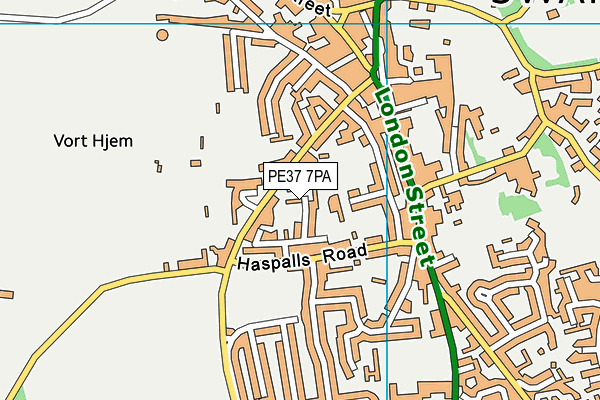PE37 7PA map - OS VectorMap District (Ordnance Survey) PE37 7PA map - OS VectorMap District (Ordnance Survey)