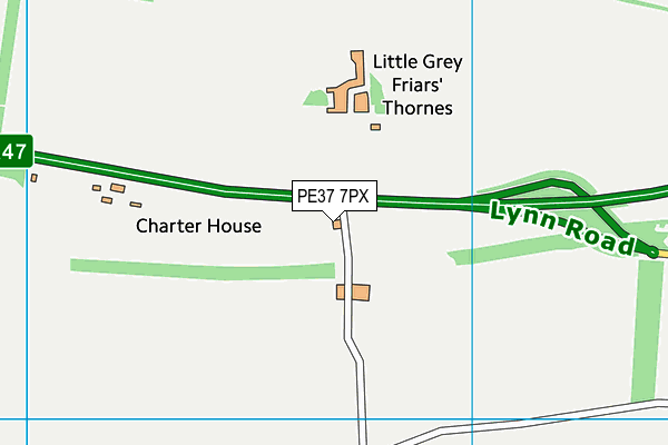 PE37 7PX map - OS VectorMap District (Ordnance Survey) PE37 7PX map - OS VectorMap District (Ordnance Survey)