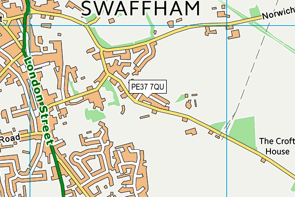 PE37 7QU map - OS VectorMap District (Ordnance Survey) PE37 7QU map - OS VectorMap District (Ordnance Survey)