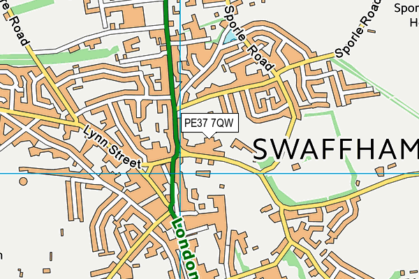 PE37 7QW map - OS VectorMap District (Ordnance Survey) PE37 7QW map - OS VectorMap District (Ordnance Survey)