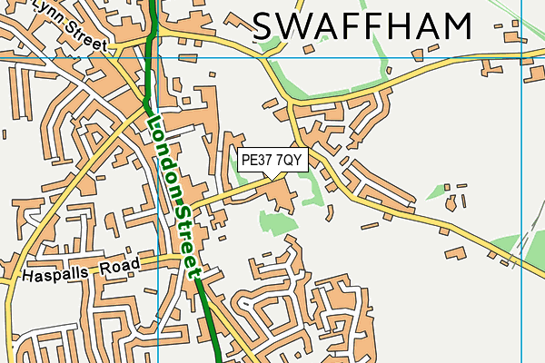 PE37 7QY map - OS VectorMap District (Ordnance Survey) PE37 7QY map - OS VectorMap District (Ordnance Survey)