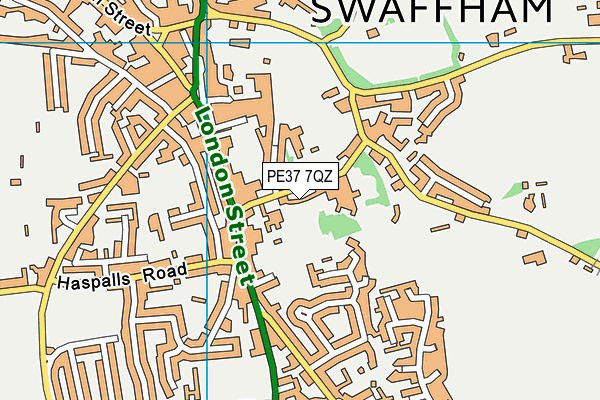 PE37 7QZ map - OS VectorMap District (Ordnance Survey)