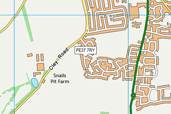 PE37 7RY map - OS VectorMap District (Ordnance Survey) PE37 7RY map - OS VectorMap District (Ordnance Survey)