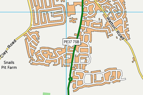 PE37 7SB map - OS VectorMap District (Ordnance Survey) PE37 7SB map - OS VectorMap District (Ordnance Survey)