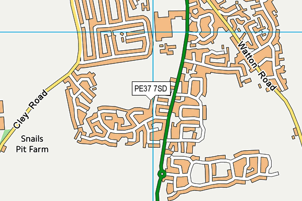 PE37 7SD map - OS VectorMap District (Ordnance Survey) PE37 7SD map - OS VectorMap District (Ordnance Survey)