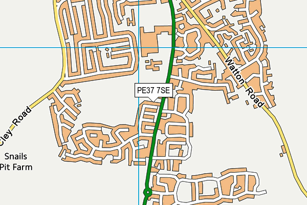 PE37 7SE map - OS VectorMap District (Ordnance Survey) PE37 7SE map - OS VectorMap District (Ordnance Survey)