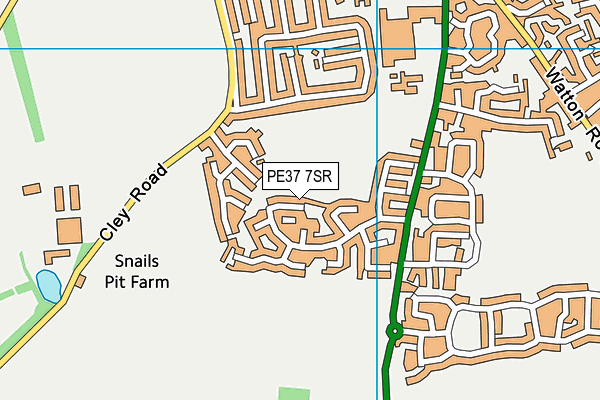 PE37 7SR map - OS VectorMap District (Ordnance Survey) PE37 7SR map - OS VectorMap District (Ordnance Survey)