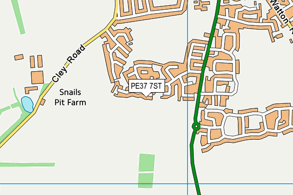 PE37 7ST map - OS VectorMap District (Ordnance Survey) PE37 7ST map - OS VectorMap District (Ordnance Survey)