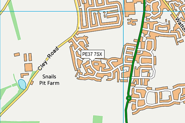 PE37 7SX map - OS VectorMap District (Ordnance Survey) PE37 7SX map - OS VectorMap District (Ordnance Survey)