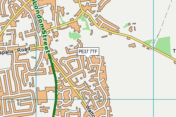 PE37 7TF map - OS VectorMap District (Ordnance Survey) PE37 7TF map - OS VectorMap District (Ordnance Survey)