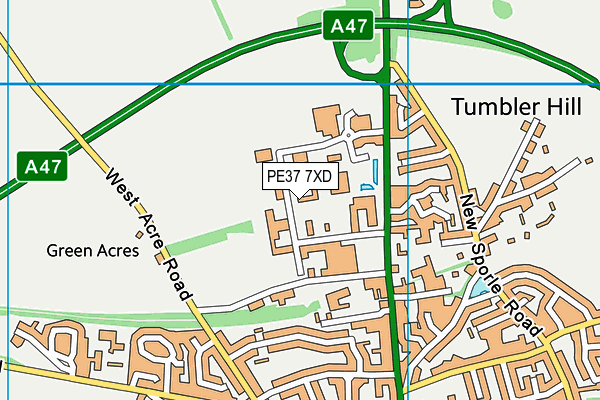 PE37 7XD map - OS VectorMap District (Ordnance Survey) PE37 7XD map - OS VectorMap District (Ordnance Survey)