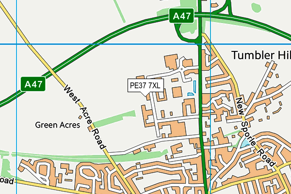PE37 7XL map - OS VectorMap District (Ordnance Survey) PE37 7XL map - OS VectorMap District (Ordnance Survey)