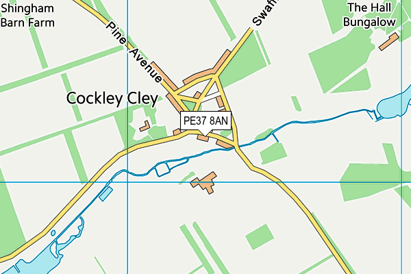 PE37 8AN map - OS VectorMap District (Ordnance Survey) PE37 8AN map - OS VectorMap District (Ordnance Survey)