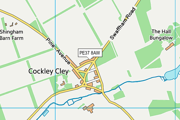 PE37 8AW map - OS VectorMap District (Ordnance Survey) PE37 8AW map - OS VectorMap District (Ordnance Survey)