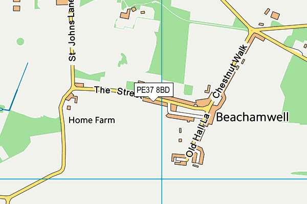 PE37 8BD map - OS VectorMap District (Ordnance Survey) PE37 8BD map - OS VectorMap District (Ordnance Survey)