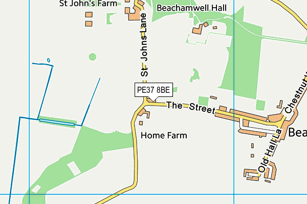 PE37 8BE map - OS VectorMap District (Ordnance Survey) PE37 8BE map - OS VectorMap District (Ordnance Survey)