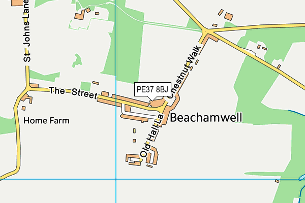PE37 8BJ map - OS VectorMap District (Ordnance Survey) PE37 8BJ map - OS VectorMap District (Ordnance Survey)