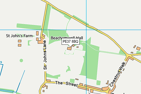 PE37 8BQ map - OS VectorMap District (Ordnance Survey) PE37 8BQ map - OS VectorMap District (Ordnance Survey)
