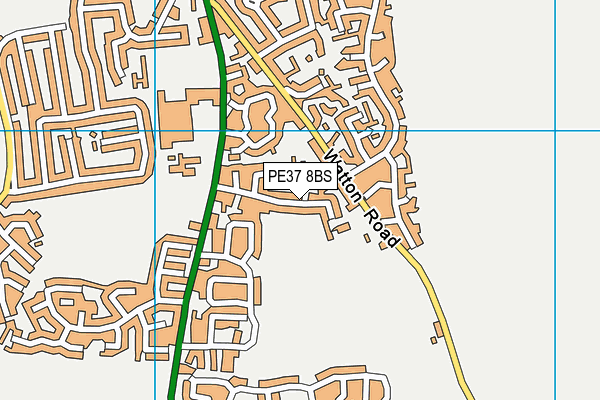 PE37 8BS map - OS VectorMap District (Ordnance Survey) PE37 8BS map - OS VectorMap District (Ordnance Survey)