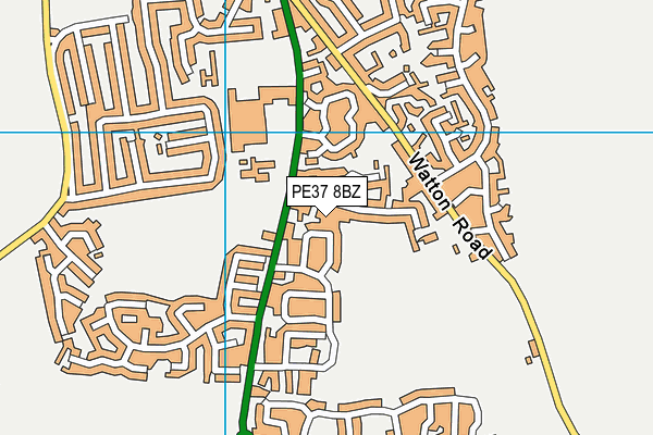 PE37 8BZ map - OS VectorMap District (Ordnance Survey) PE37 8BZ map - OS VectorMap District (Ordnance Survey)