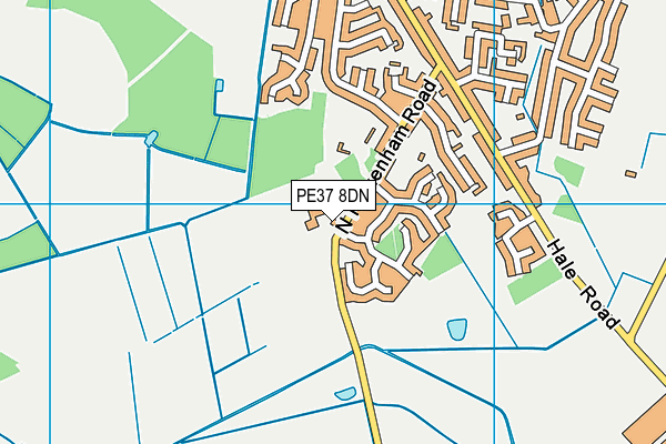 PE37 8DN map - OS VectorMap District (Ordnance Survey) PE37 8DN map - OS VectorMap District (Ordnance Survey)