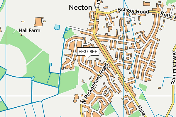 PE37 8EE map - OS VectorMap District (Ordnance Survey) PE37 8EE map - OS VectorMap District (Ordnance Survey)