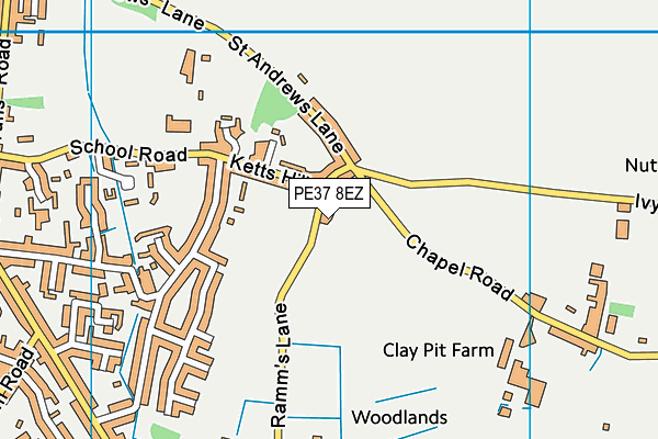 PE37 8EZ map - OS VectorMap District (Ordnance Survey) PE37 8EZ map - OS VectorMap District (Ordnance Survey)