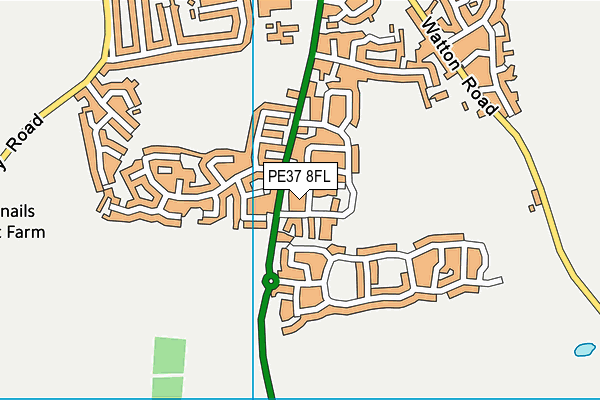 PE37 8FL map - OS VectorMap District (Ordnance Survey) PE37 8FL map - OS VectorMap District (Ordnance Survey)