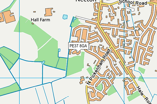 PE37 8GA map - OS VectorMap District (Ordnance Survey) PE37 8GA map - OS VectorMap District (Ordnance Survey)