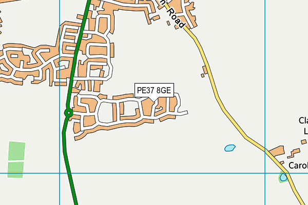 PE37 8GE map - OS VectorMap District (Ordnance Survey) PE37 8GE map - OS VectorMap District (Ordnance Survey)