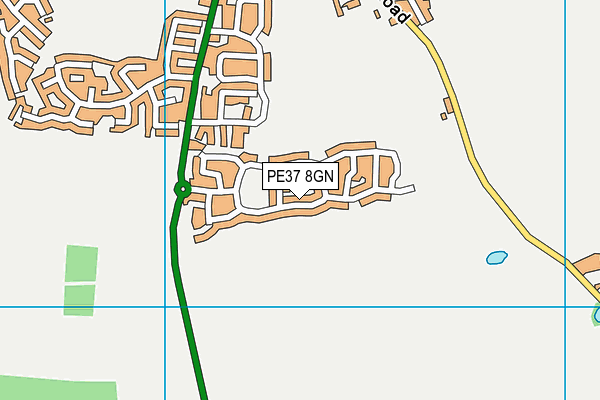 PE37 8GN map - OS VectorMap District (Ordnance Survey) PE37 8GN map - OS VectorMap District (Ordnance Survey)