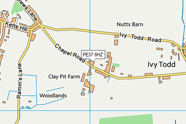 PE37 8HZ map - OS VectorMap District (Ordnance Survey) PE37 8HZ map - OS VectorMap District (Ordnance Survey)