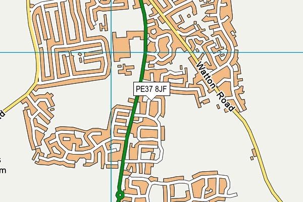 PE37 8JF map - OS VectorMap District (Ordnance Survey) PE37 8JF map - OS VectorMap District (Ordnance Survey)