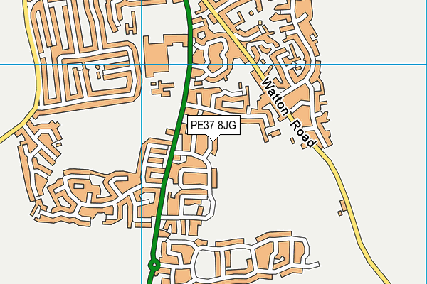 PE37 8JG map - OS VectorMap District (Ordnance Survey) PE37 8JG map - OS VectorMap District (Ordnance Survey)