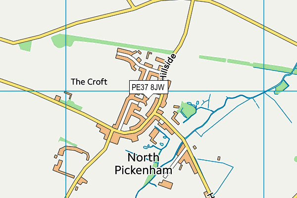 PE37 8JW map - OS VectorMap District (Ordnance Survey) PE37 8JW map - OS VectorMap District (Ordnance Survey)
