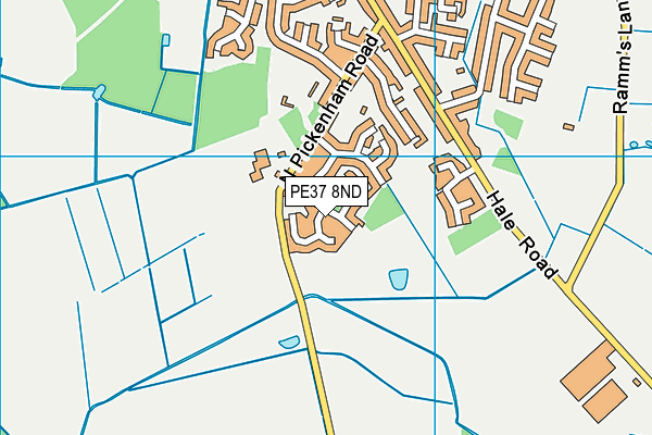 PE37 8ND map - OS VectorMap District (Ordnance Survey) PE37 8ND map - OS VectorMap District (Ordnance Survey)