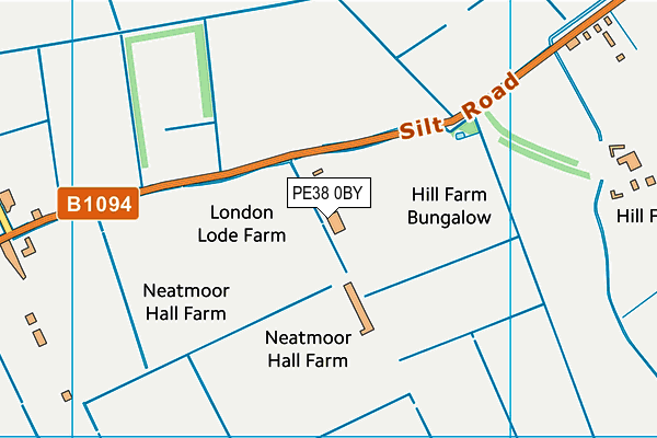 PE38 0BY map - OS VectorMap District (Ordnance Survey)